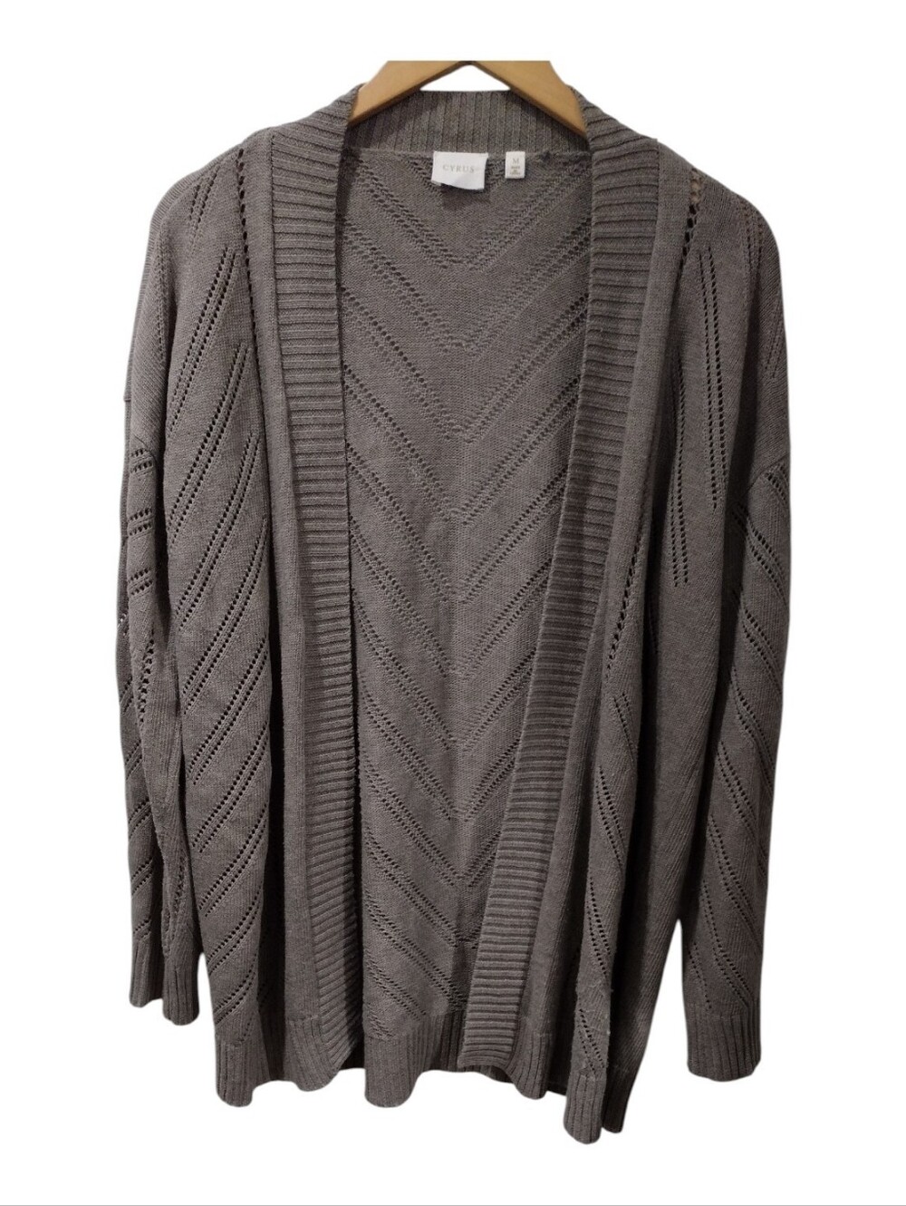 Cyrus Chevron-Pattern Knit Pullover in Grey